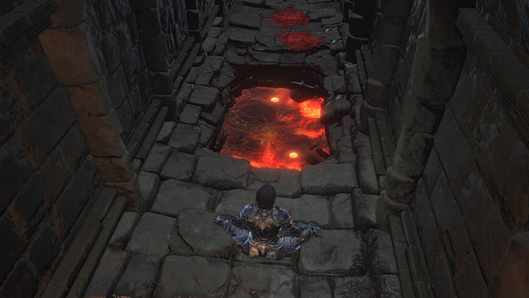 The hole that leads to the lava pit / DS3