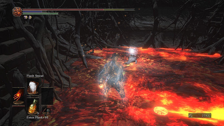 The White Hair Talisman at the back of the lava pit / DS3