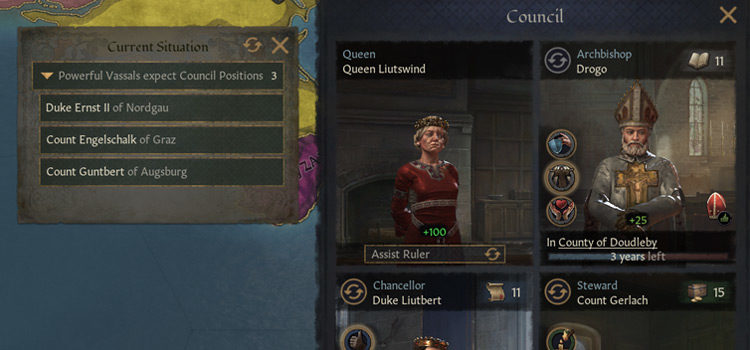 CK3: What To Do With More Powerful Vassals Than Council Seats