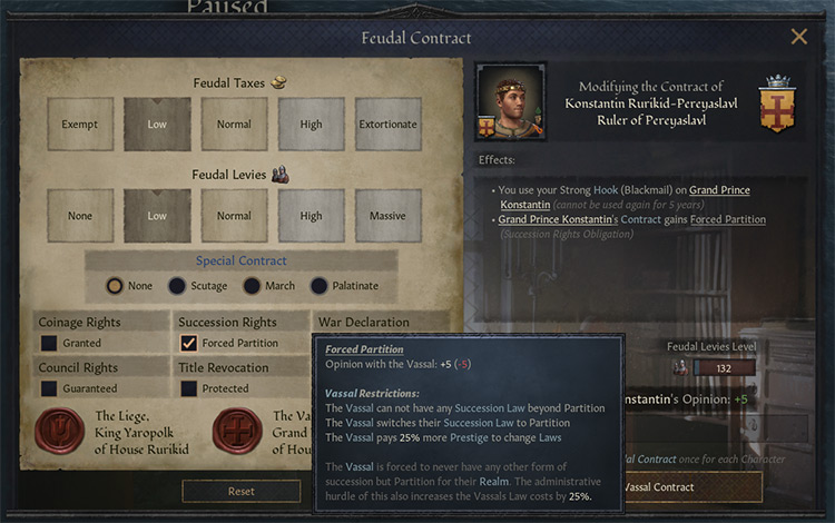 Forced Partition in a vassal contract / CK3
