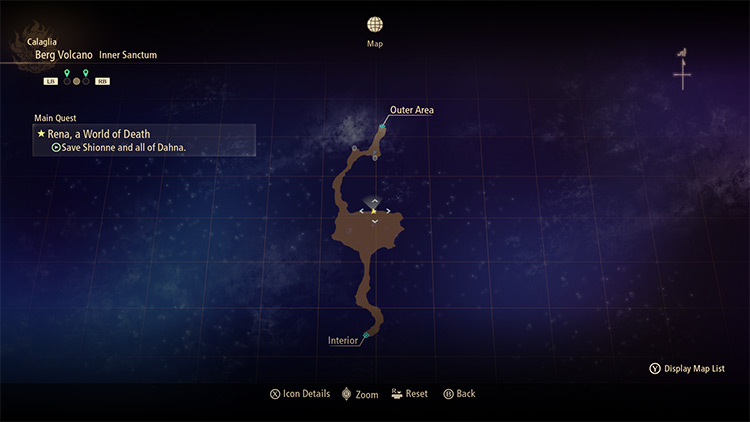 The location of Efreet Malum in Berg Volcano. / Tales of Arise