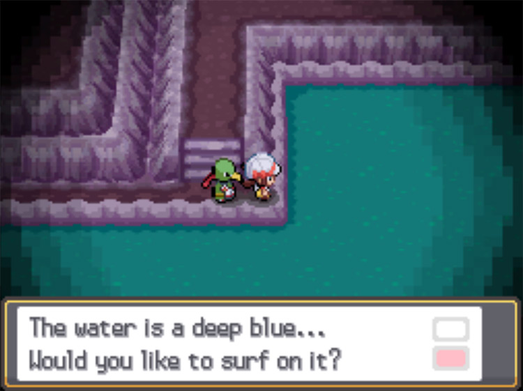 The body of water deep within Cerulean Cave / Pokemon HGSS