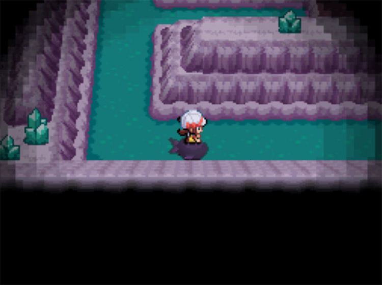 The correct turn to take in this section of Cerulean Cave / Pokemon HGSS
