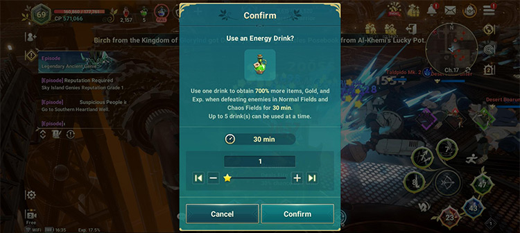 Consume Energy Drink x1 (Confirmation Prompt) / Ni No Kuni: Cross Worlds