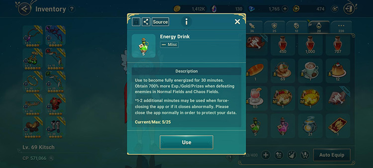 Energy Drink (Item Description) / Ni No Kuni: Cross Worlds