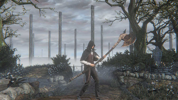 The Hunter Axe, the first Strength weapon in the game / Bloodborne