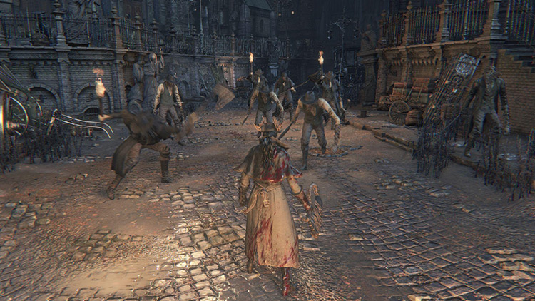 Attempting to fight a crowd with a Skill weapon / Bloodborne