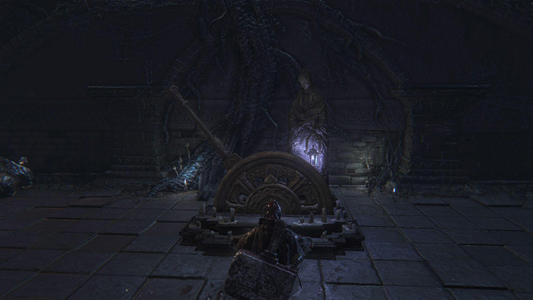 The lever that opens the boss room / Bloodborne