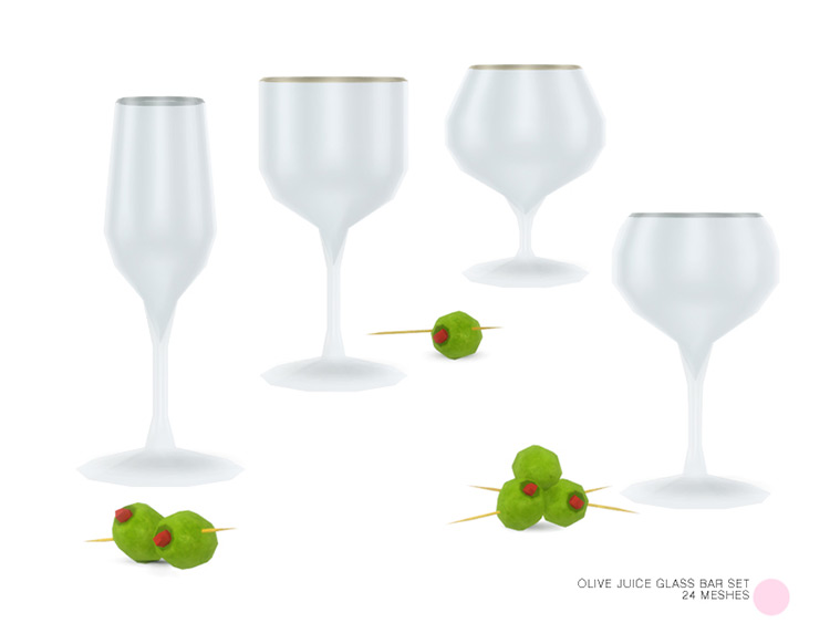 Olive Juice Glass Bar Set by DOT / TS4 CC