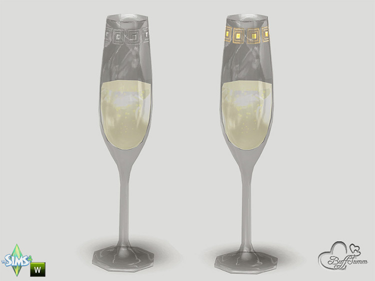 New Year Champagne Glass by BuffSumm / TS4 CC