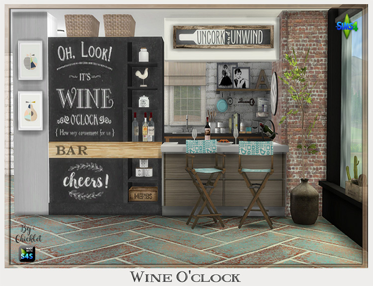 Wine O’Clock Dining Set by Chicklet45368 / TS4 CC