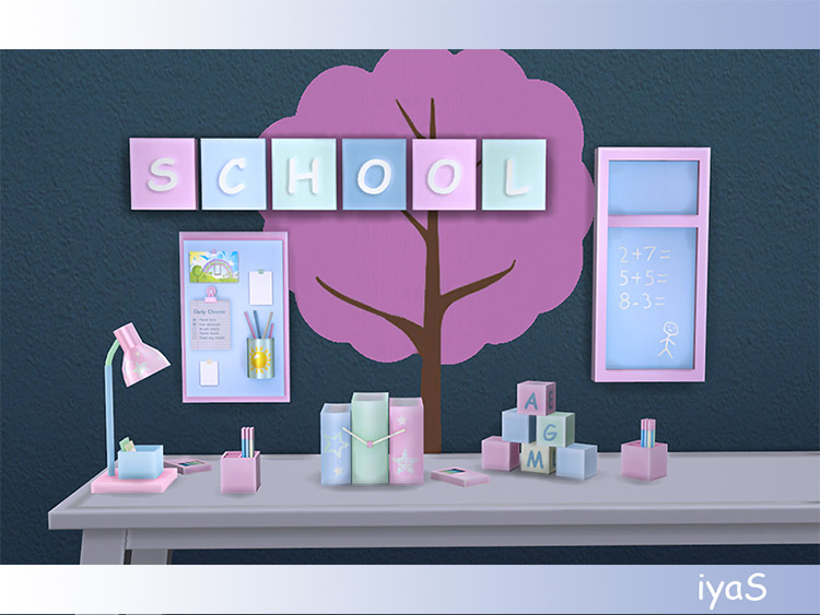 School Décor Set by soloriya / Sims 4 CC