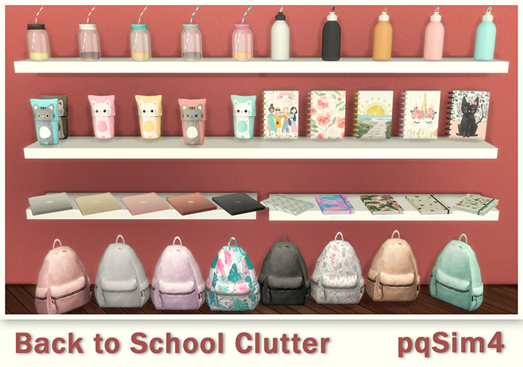 Back to School Clutter by pqSim4 / Sims 4 CC