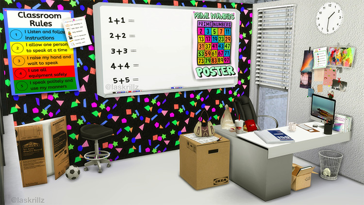 Middle School/Classroom CC Set by LaSkrillz Gaming / TS4 CC