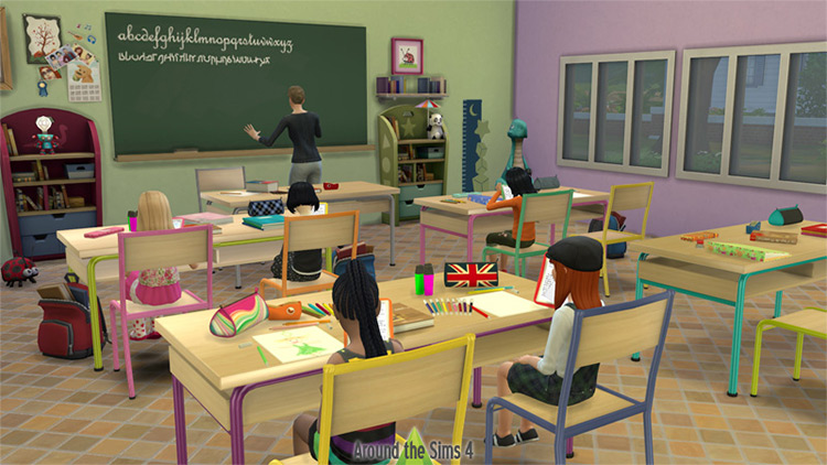 School Furniture & Accessories by Around the Sims 4 / TS4 CC