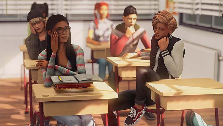 “School Days” Deco Sims by lazysimmies / Sims 4 CC