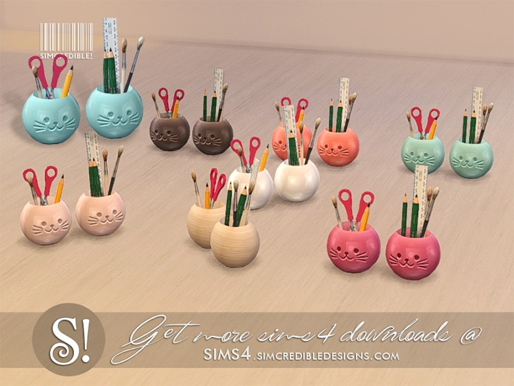 Jules School Supplies by SIMcredible! / Sims 4 CC