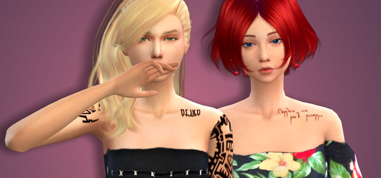 Best Simlish CC Tattoos for The Sims 4 (All Free)