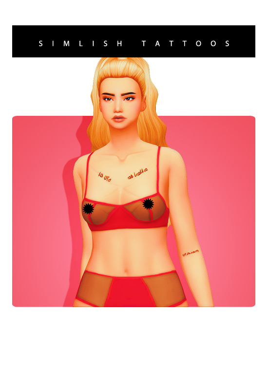 Best Simlish CC Tattoos for The Sims 4  All Free    FandomSpot - 54