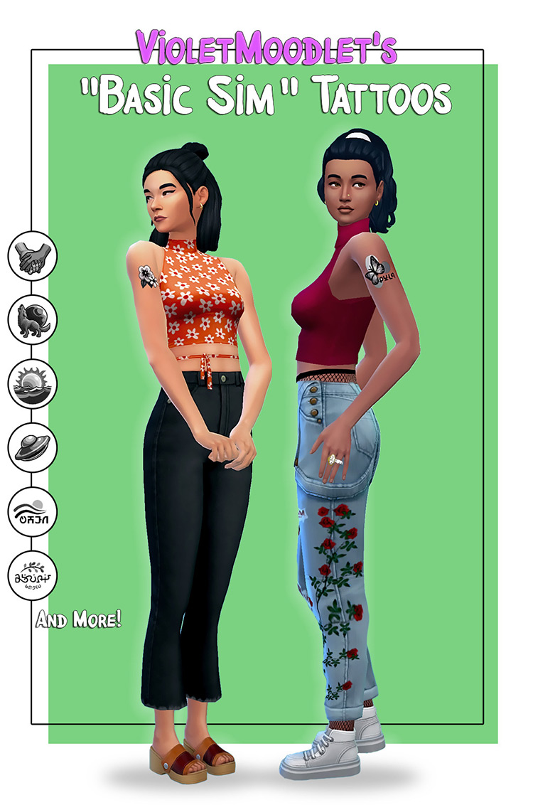 Basic Sim Tattoos (Maxis Match) / Sims 4 CC