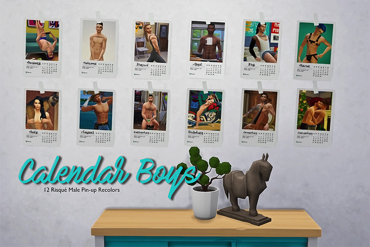 Calendar Boys by The Sims Blues / Sims 4 CC