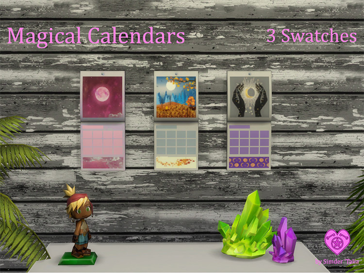 Sims 4 Witchy Calendars Set 1 by simdertalia / Sims 4 CC