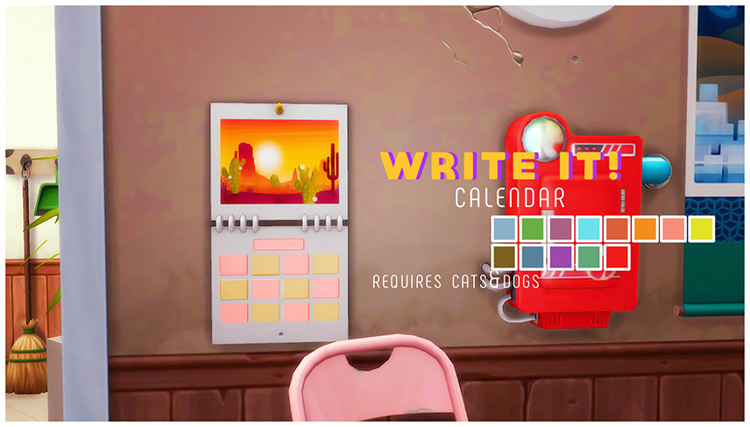 Write It! Calendar by alesimmers / Sims 4 CC