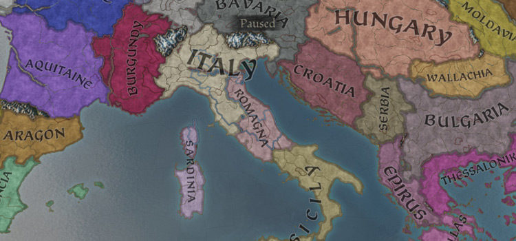 De Jure Kingdoms around Italian Peninsula (CK3)
