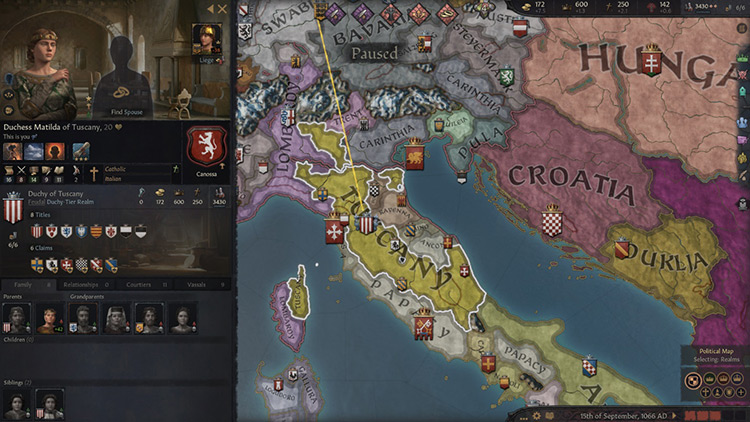 Starting situation of Tuscany in 867. / CKIII