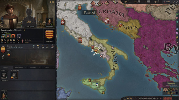 Starting situation of Napoli in 867. / CKIII