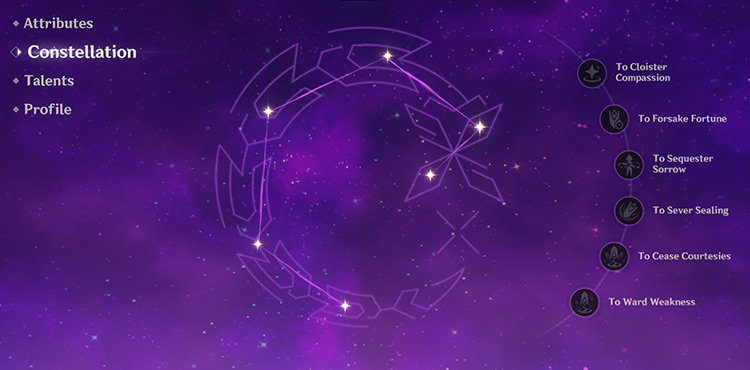 Kuki’s constellation screen / Genshin Impact