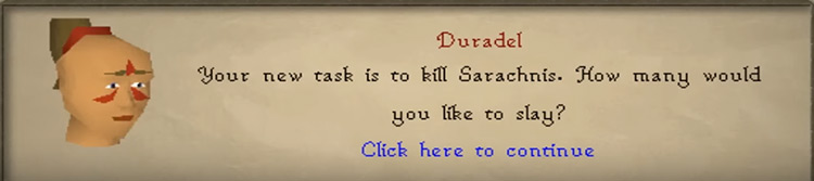 Getting the Boss Sarachnis as a slayer task / Old School RuneScape