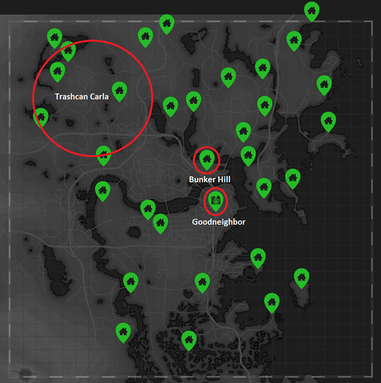 The location of all the NPCs that sell shipments of crystal / Fallout 4