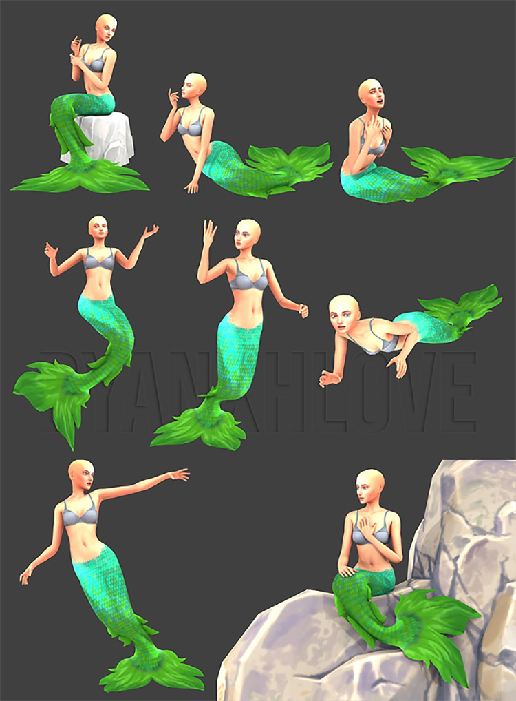 Pose Request #14: Mermaids / Sims 4 Pose Pack