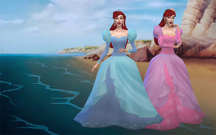 Ariel Encyclopedia Dress / Sims 4 CC