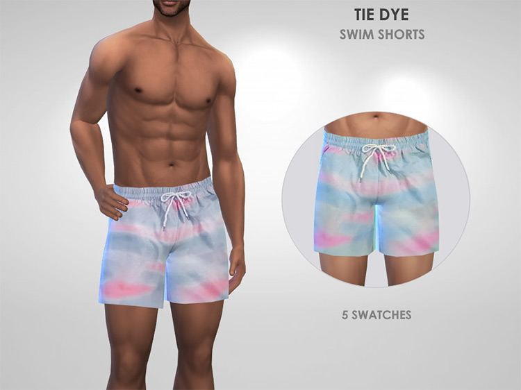 Tie Dye Swim Shorts / Sims 4 CC