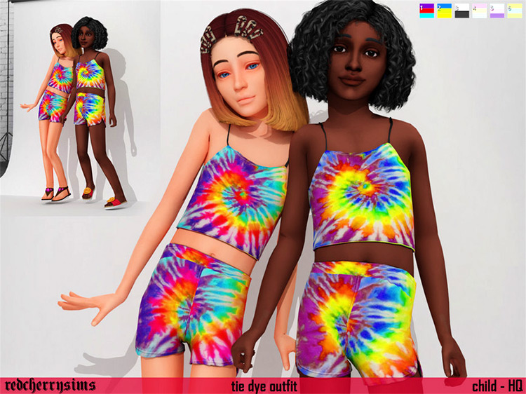 Tie Dye Outfit / Sims 4 CC