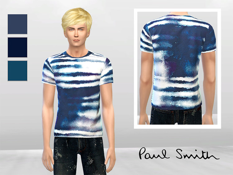 Blue-Fin Tie Dye Shirt / Sims 4 CC
