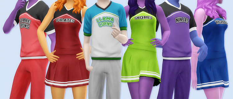 Berry Sweet Cheerleading Uniforms / TS4 CC