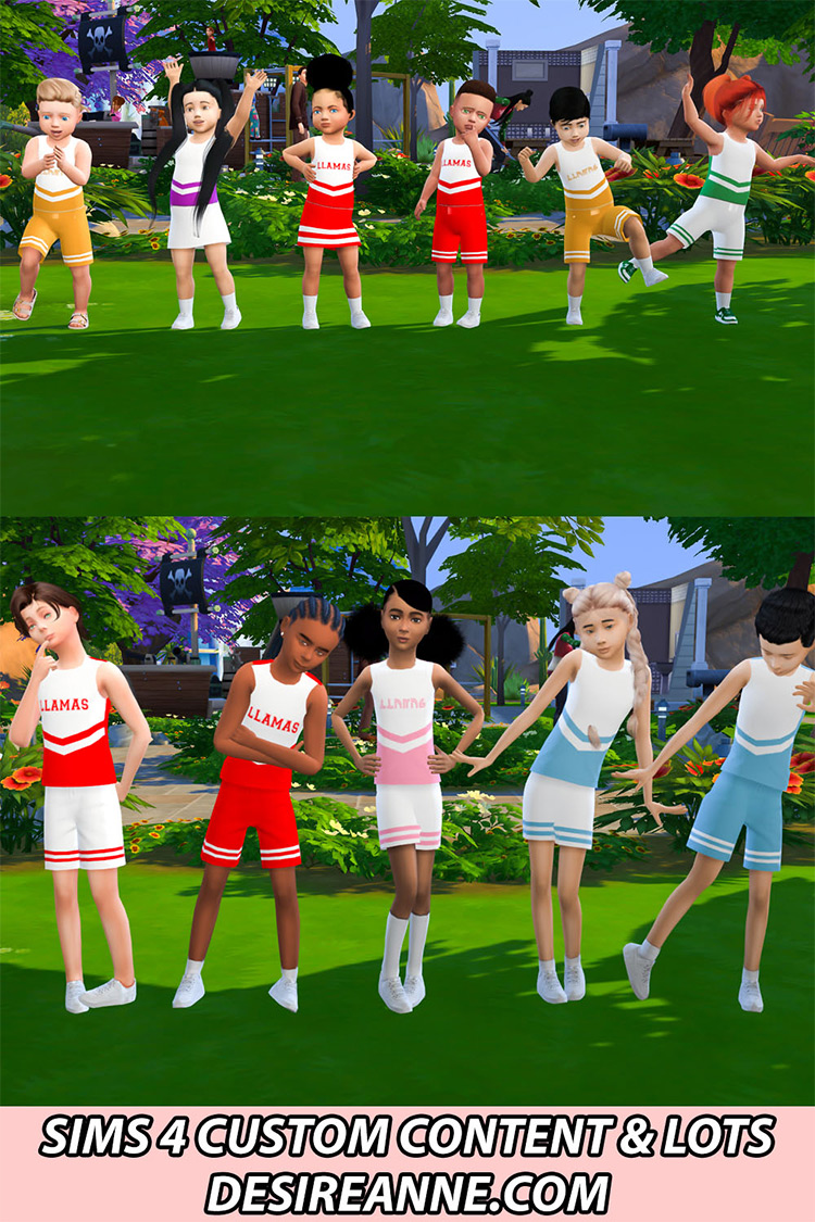 Toddler/Kids Cheerleading Outfits / TS4 CC