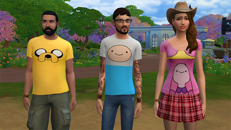 Adventure Time Tops for Male & Female by AvenidaSims / TS4 CC