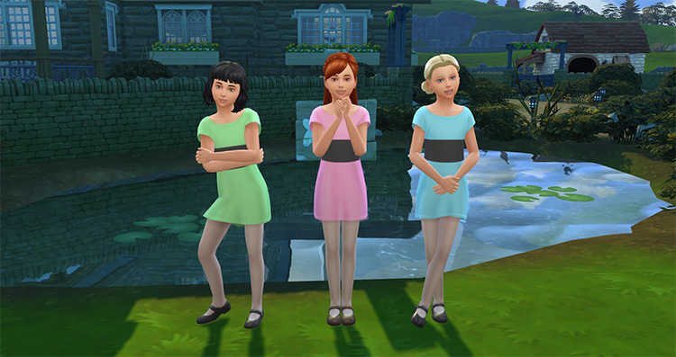 PowerPuff Girls Dress (Children Version) by sandersfan22 / TS4 CC