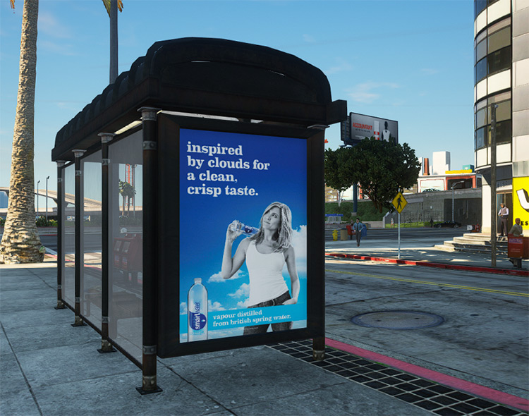 UK Ads for Bus Stops / GTA 5 Mod