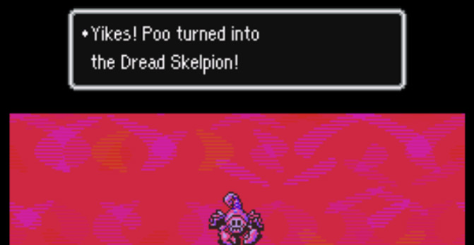 Poo using Mirror to turn into an enemy / Earthbound