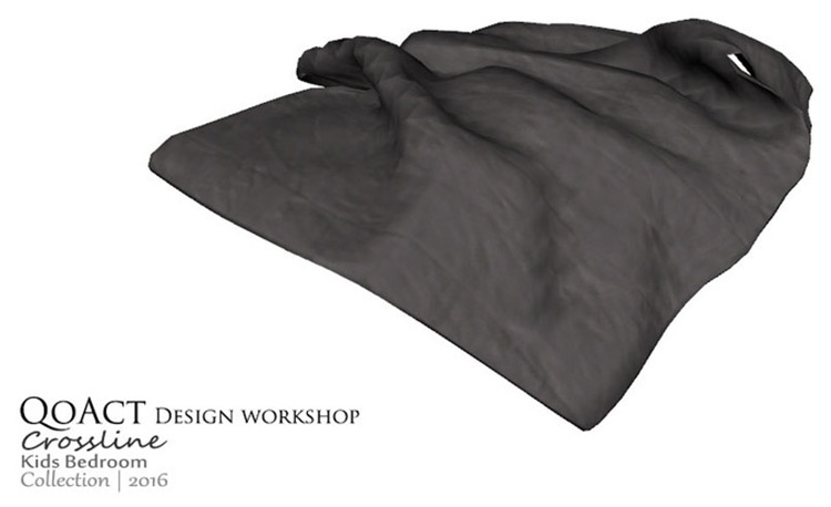 Crossline Bed Messy Blanket / Sims 4 CC