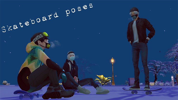Skateboard / Sims 4 Pose Pack