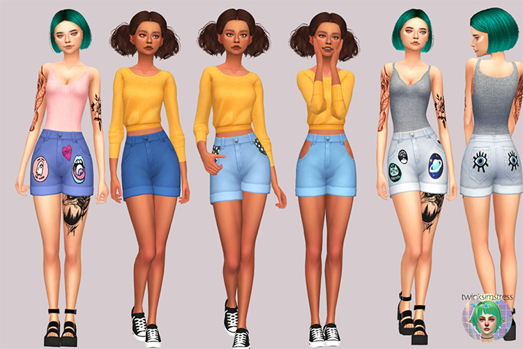 Vintage High Waisted Shorts / Sims 4 CC