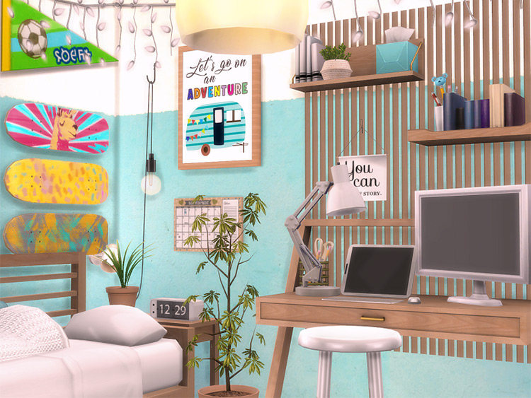 Student Bedroom / Sims 4 Lot