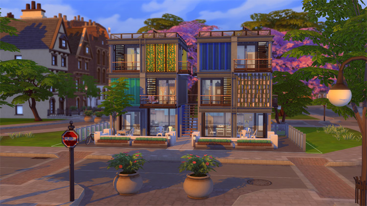Student Container Homes / Sims 4 Lot