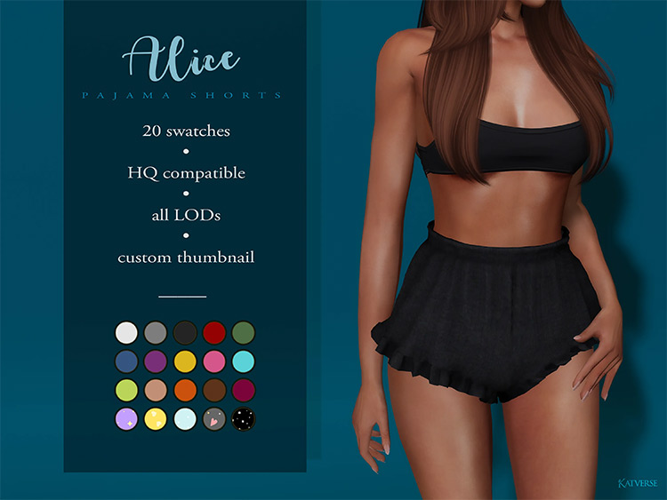 Alice Pajama Shorts / Sims 4 CC